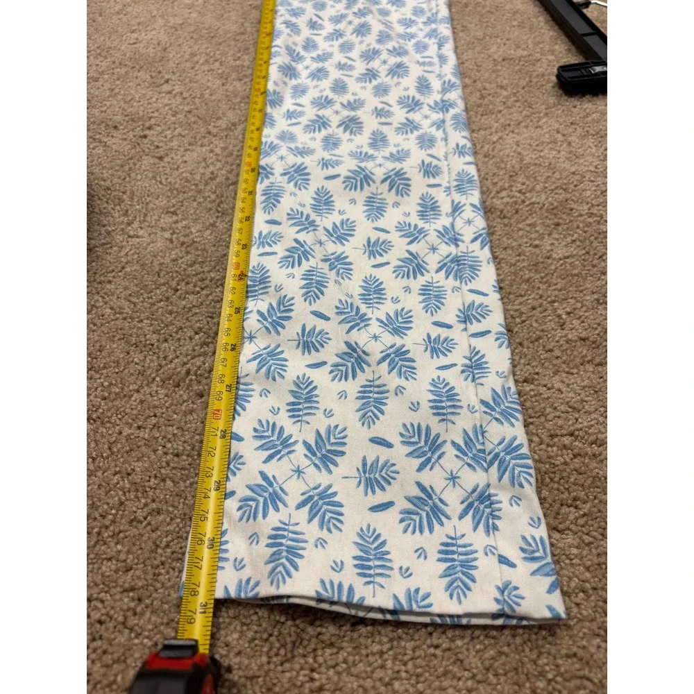 J McLaughlin Women's Size 0 Tall Leggings Blue Leaf‎ Print Stretch Casual Pants